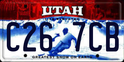 UT license plate C267CB
