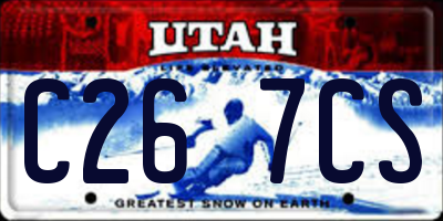 UT license plate C267CS