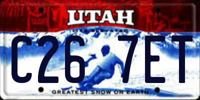 UT license plate C267ET
