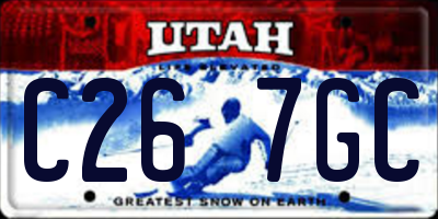 UT license plate C267GC