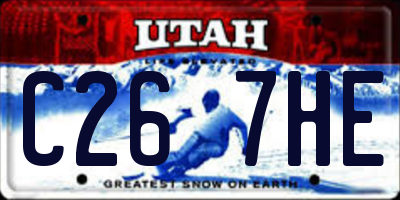 UT license plate C267HE