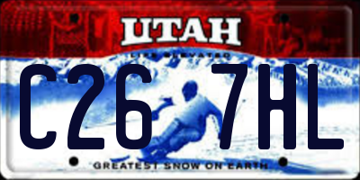 UT license plate C267HL