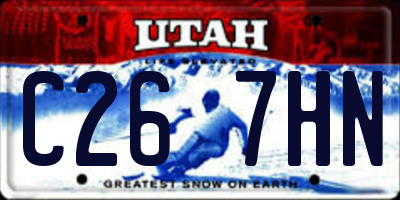 UT license plate C267HN