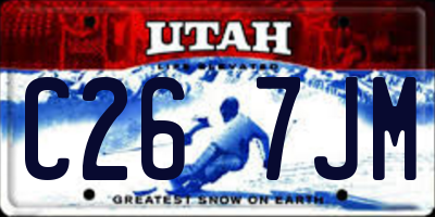 UT license plate C267JM