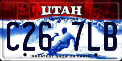 UT license plate C267LB