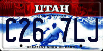 UT license plate C267LJ