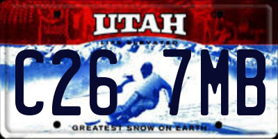 UT license plate C267MB