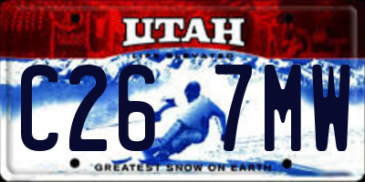 UT license plate C267MW