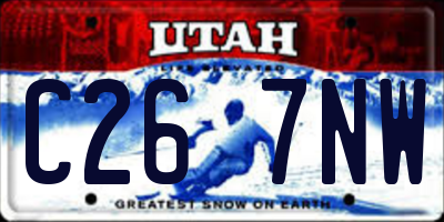 UT license plate C267NW