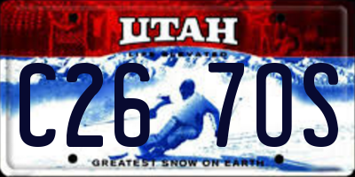 UT license plate C267OS