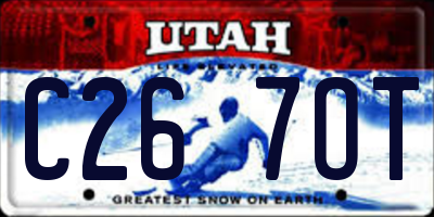 UT license plate C267OT