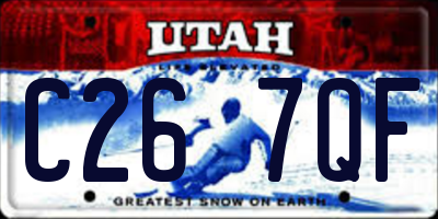 UT license plate C267QF