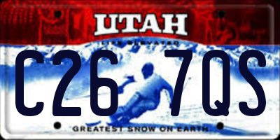 UT license plate C267QS