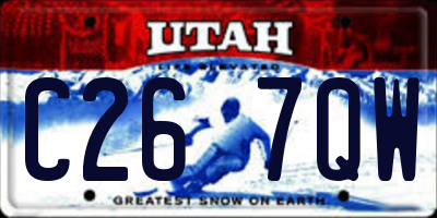 UT license plate C267QW