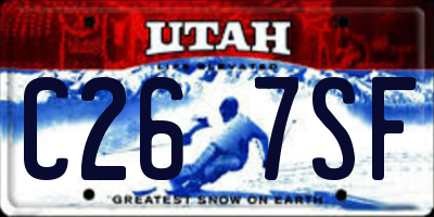 UT license plate C267SF