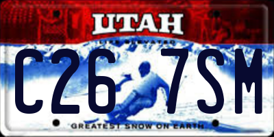 UT license plate C267SM