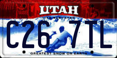 UT license plate C267TL