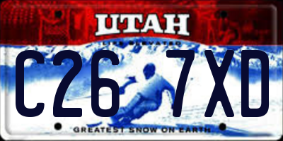 UT license plate C267XD