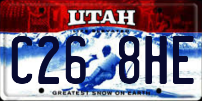 UT license plate C268HE