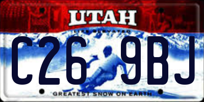 UT license plate C269BJ