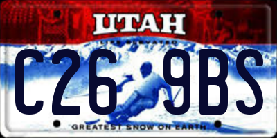 UT license plate C269BS