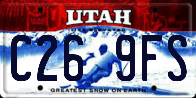 UT license plate C269FS