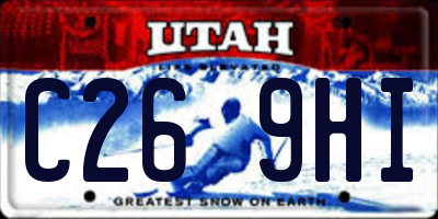 UT license plate C269HI