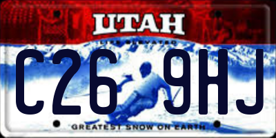 UT license plate C269HJ