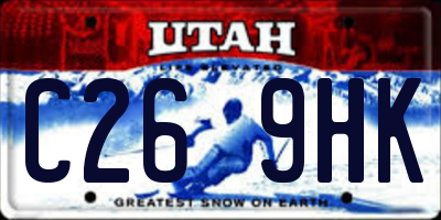 UT license plate C269HK