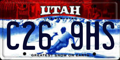 UT license plate C269HS