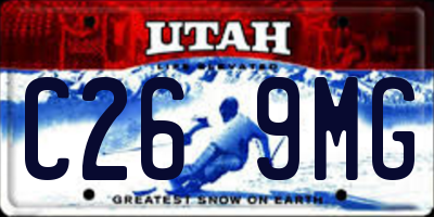 UT license plate C269MG