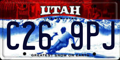 UT license plate C269PJ