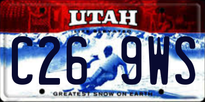 UT license plate C269WS