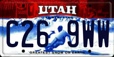 UT license plate C269WW