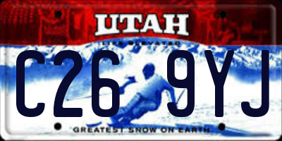 UT license plate C269YJ