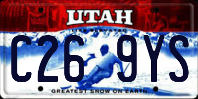 UT license plate C269YS