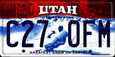 UT license plate C270FM