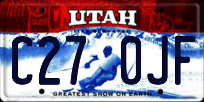 UT license plate C270JF