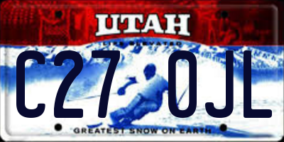 UT license plate C270JL