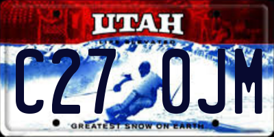 UT license plate C270JM