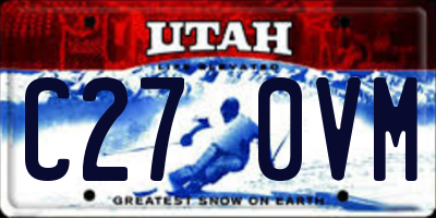 UT license plate C270VM