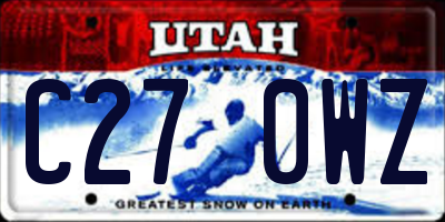 UT license plate C270WZ