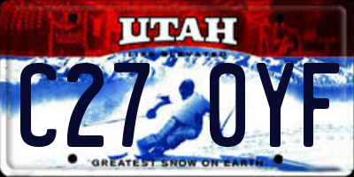 UT license plate C270YF