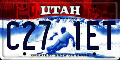 UT license plate C271ET
