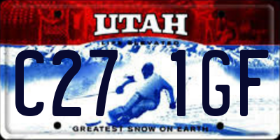 UT license plate C271GF
