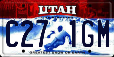 UT license plate C271GM