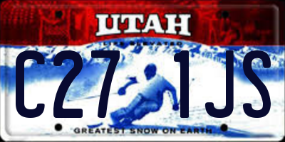 UT license plate C271JS