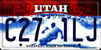 UT license plate C271LJ