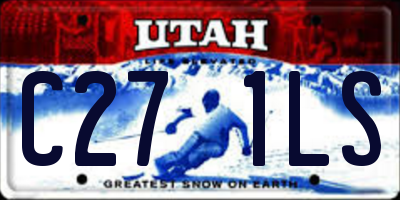UT license plate C271LS