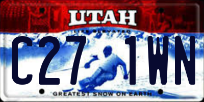 UT license plate C271WN